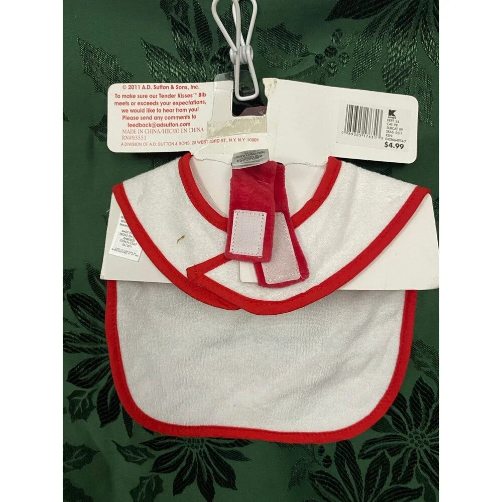 Christmas Bib & Santa Wrist Rattle NIP “Who needs SANTA when i have Grandma”